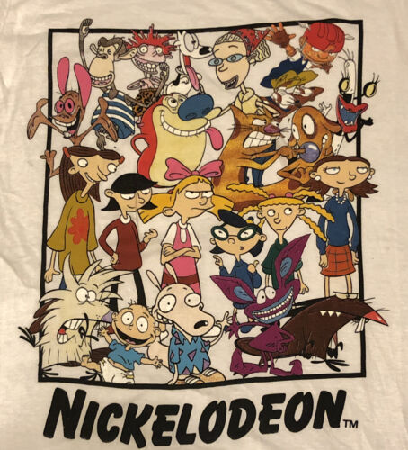 Nickelodeon Throwback 90's TV Retro Cartoon Characters Mens T-Shirt Tee NEW  | eBay