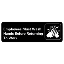Employees Must Wash Hands Sign 3 by 9 for Restaurant's Restroom and Kitchen
