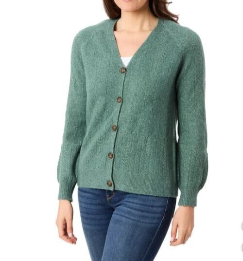 Briggs Ladies' Cardigan, Green, M