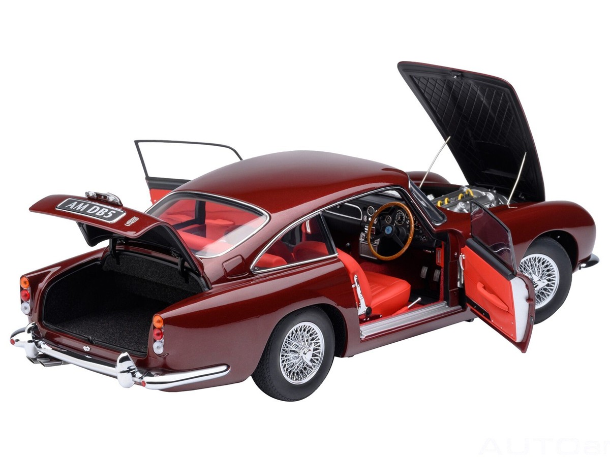 ASTON MARTIN DB5 RHD DUBONNET ROSSO RED 1/18 MODEL CAR BY AUTOART