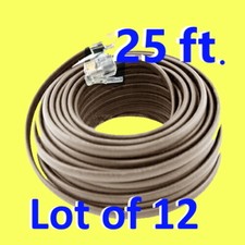 25 FT Feet RJ11 4C Modular Telephone Extension Phone Cord Cable Line Wire Brown