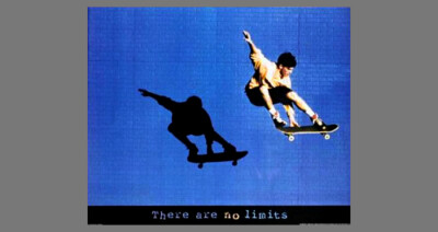 Rare SKATEBOARDING NO LIMITS Skateboarder Inspirational 22x28 POSTER Print