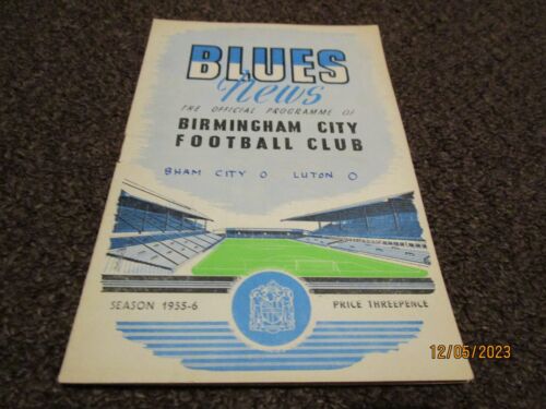 BIRMINGHAM CITY  v  LUTON TOWN   1955/6  SEPTEMBER 17th  FOOTBALL PROGRAMME - Picture 1 of 1