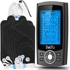 Dual Channel TENS EMS Unit with 12 Pads, 24 Modes Muscle Stimulator, Electron...