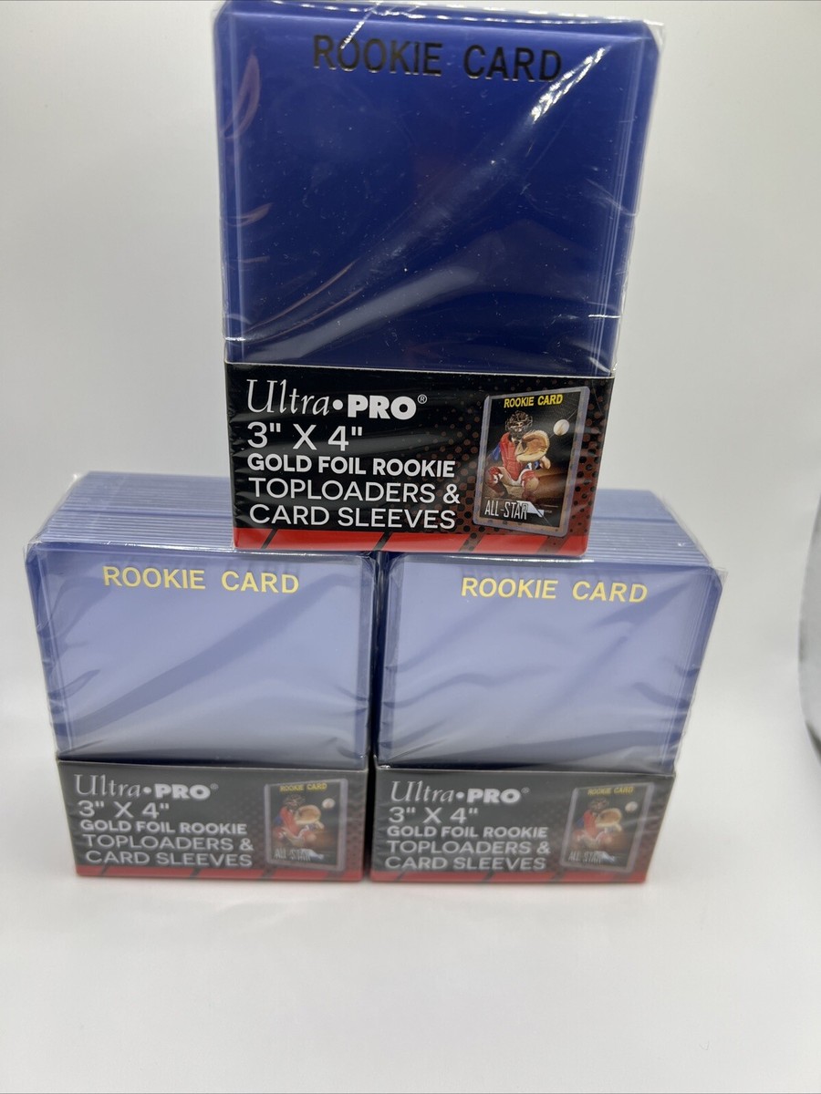 Ultra Pro 3X4 GOLD FOIL ROOKIE 35pt Toploaders & Card Sleeves 3 Packs of 25