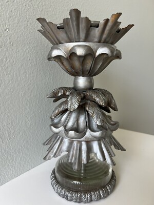 John Richard Art Deco Pillar Candle Holder Glass Hollywood Glamour