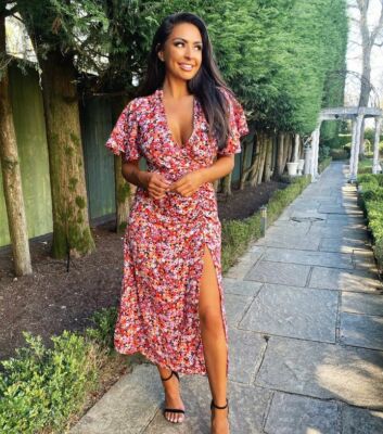 AX PARIS Red Multi Floral Ditsy Print Wrap Front Split Midi Dress 8  Occasion | eBay