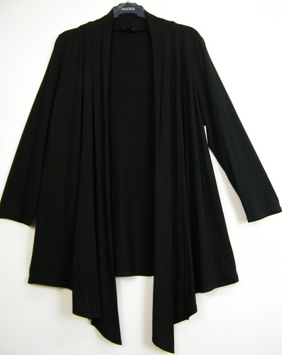 Saloos 95%Viscose 5% Elast 3/4 Sleeve Open Front Waterfall Cardigan 5Cols 12-22 - Picture 33 of 87
