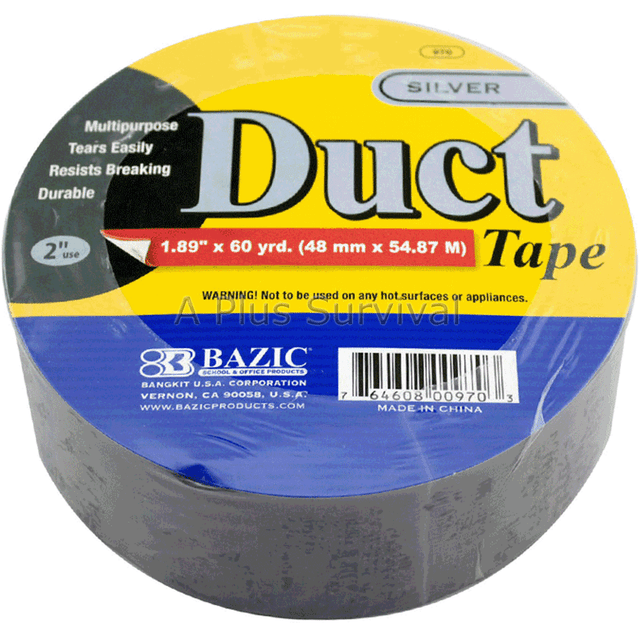 Duct Repair Tape 2"x60 Yard Emergency Survival First Aid Camping Kit
