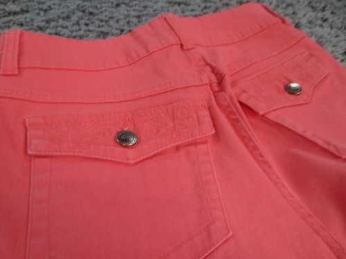 Lee Riders Pants Womens 6 M Pink Cotton Spandex Cuffed Capri Embroidered Pockets - Picture 14 of 15