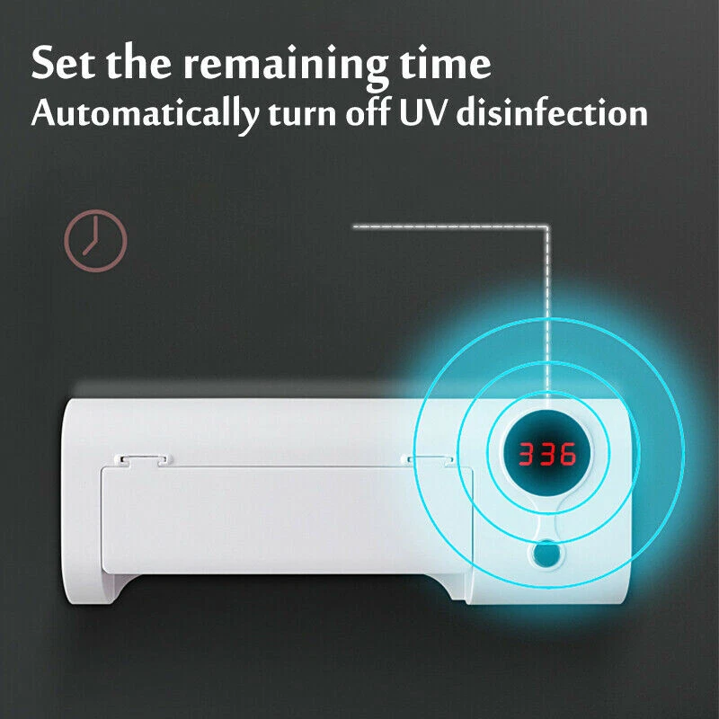 UV Light Sterilizer Cleaner USB Rechargable Toothbrush Holder Wall Mounted Rack - Image 4 of 4