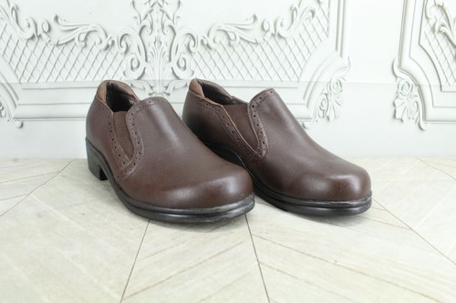 Dansko Women's Brown Leather Side Stretch Slip on Casual Work Clogs Size 7 - 第 3/10 張圖片
