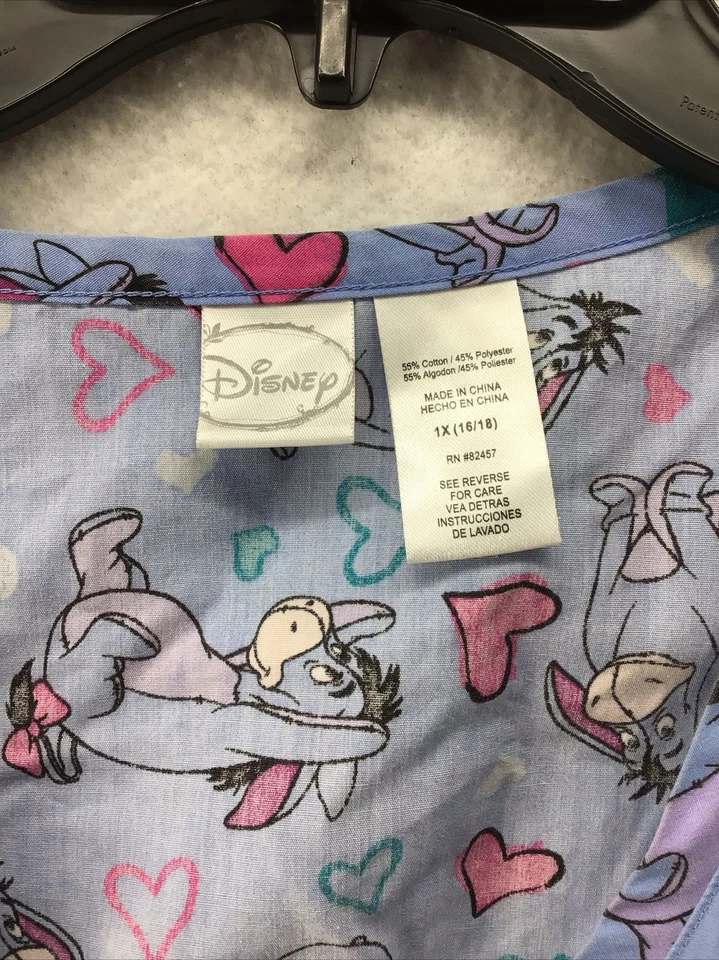 Disney 1X Eeyore Scrub Top - Image 2 of 4