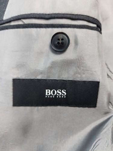 Hugo Boss 40R 34x30 Gray Charcoal Pasolini/Movie US Super 100 Mens Wool Suit - Picture 6 of 21