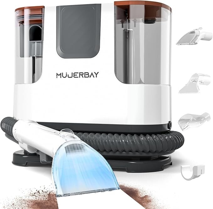 MUJERBAY 12Kpa Portable Upholstery Carpet Spot Stain Cleaner-image