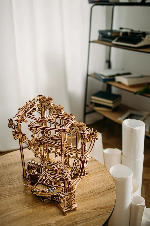 Wood Trick Spiral Marble Run Model Mechanical 3D Wooden Puzzle Best DIY Toy - Image 3 of 3