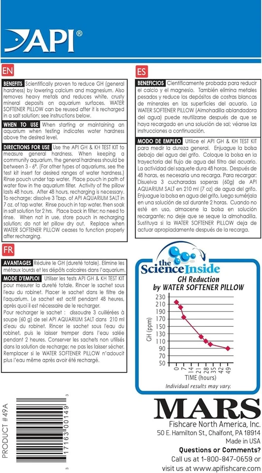 API WATER SOFTENER PILLOW Aquarium Canister Filter Filtration Pouch 1-Count Bag, - Image 4 of 4