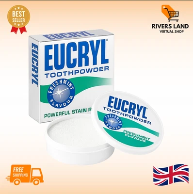 BRANDED Best Eucryl Smokers Tooth Powder Freshmint Stain Removal for Smokey Teeth 50g