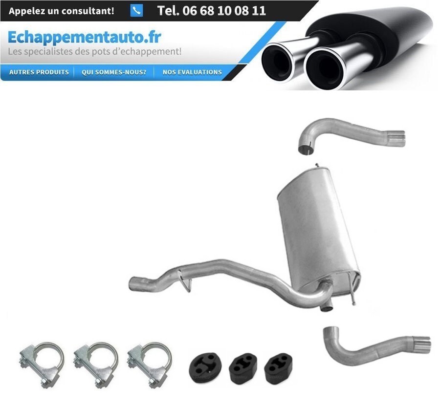 Échappement Ford Kuga I 2.0 TDCi avec silencieux et kit arrière complet pour modèles 2008 à 2012
