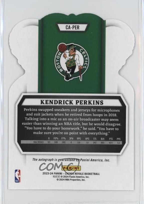 2023-24 Panini Crown Royale Crown Auto Purple /25 Kendrick Perkins #CA-PER Auto - Image 2 of 2