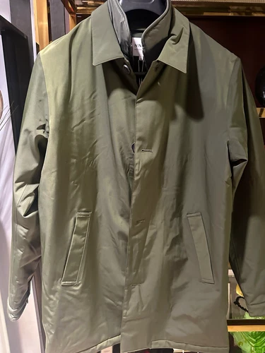 NN07  no nationality Men Green Primaloft Insulated Mid-Length Coat XL Zip/Button - product listing photo