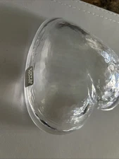 Simon Pearce Highgate Heart Shaped Glass Trinket Dish Bowl Artist Signed 5" Tag