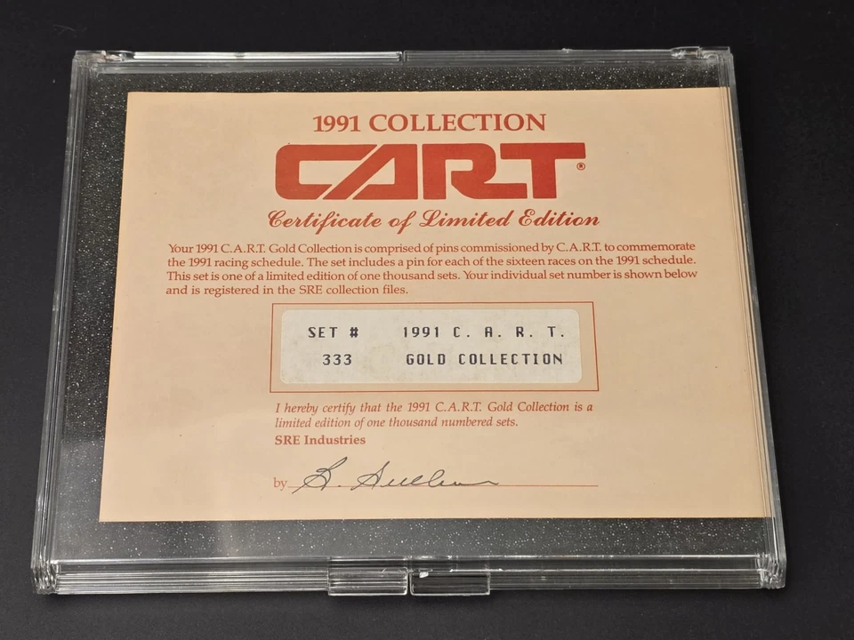 1991 CART Gold Collection Limited Edition Hat Pins Indy Car Racing Lot Of 16 Set - Image 2 of 4