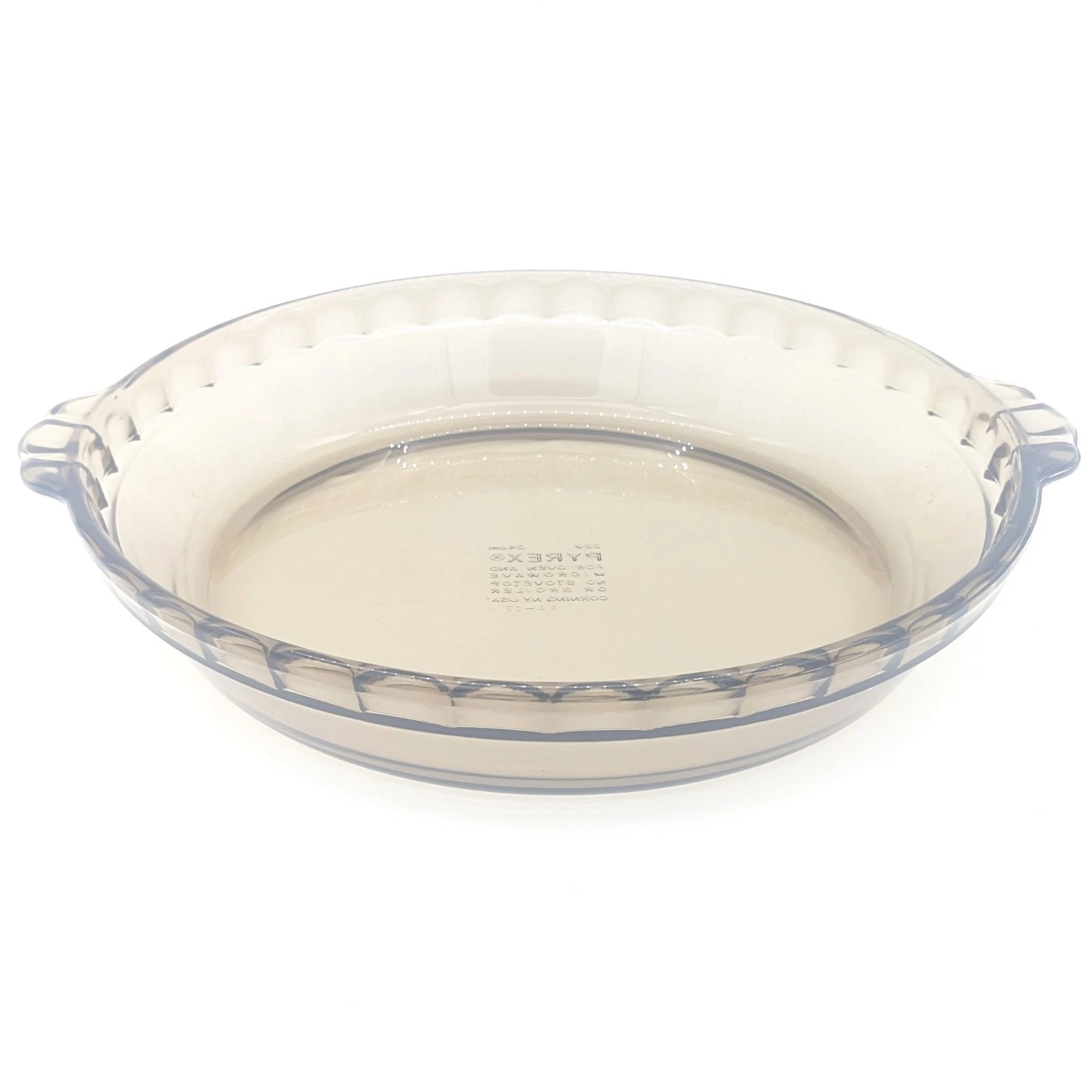 Amber Pyrex Baking Pie Plate Dish | Vintage Pyrex Round Pie Dish Scalloped Edges