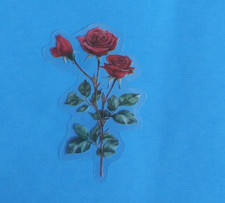 Beautiful Red Roses Transparent Sticker 2.25" x 1.25" A