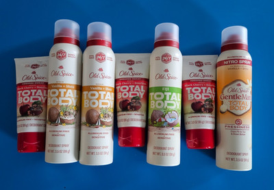 (7) Old Spice Total Body Deodorant - Aluminum Free - Assortment of 3 Scents