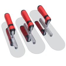 Concrete Tools Set Stainless Steel Pool Trowel 3 PC (14" x 4" & 11"x4" & 10"x...