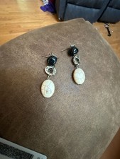 Western Style Howlite Stone Dangle Earrings w...