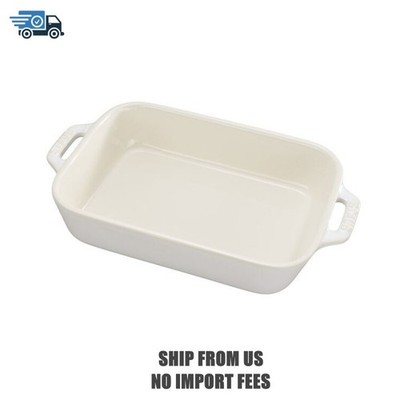 Staub Stoneware2-pc, Rectangular Baking Dish Set, ivory-white