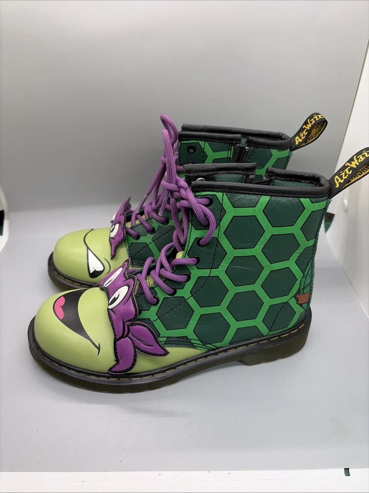 Teenage Mutant Ninja Turtles Kids Size 3 Donatello Dr Martens Shoes - Image 2 of 4