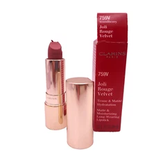 Clarins Joli Rouge Velvet Matte  Moisturizing Lipstick 759v WOODBERRY DAMAGED