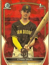 2023 Bowman Chrome Sapphire #BCP-171 Ethan Salas Orange #/75 Image Variation