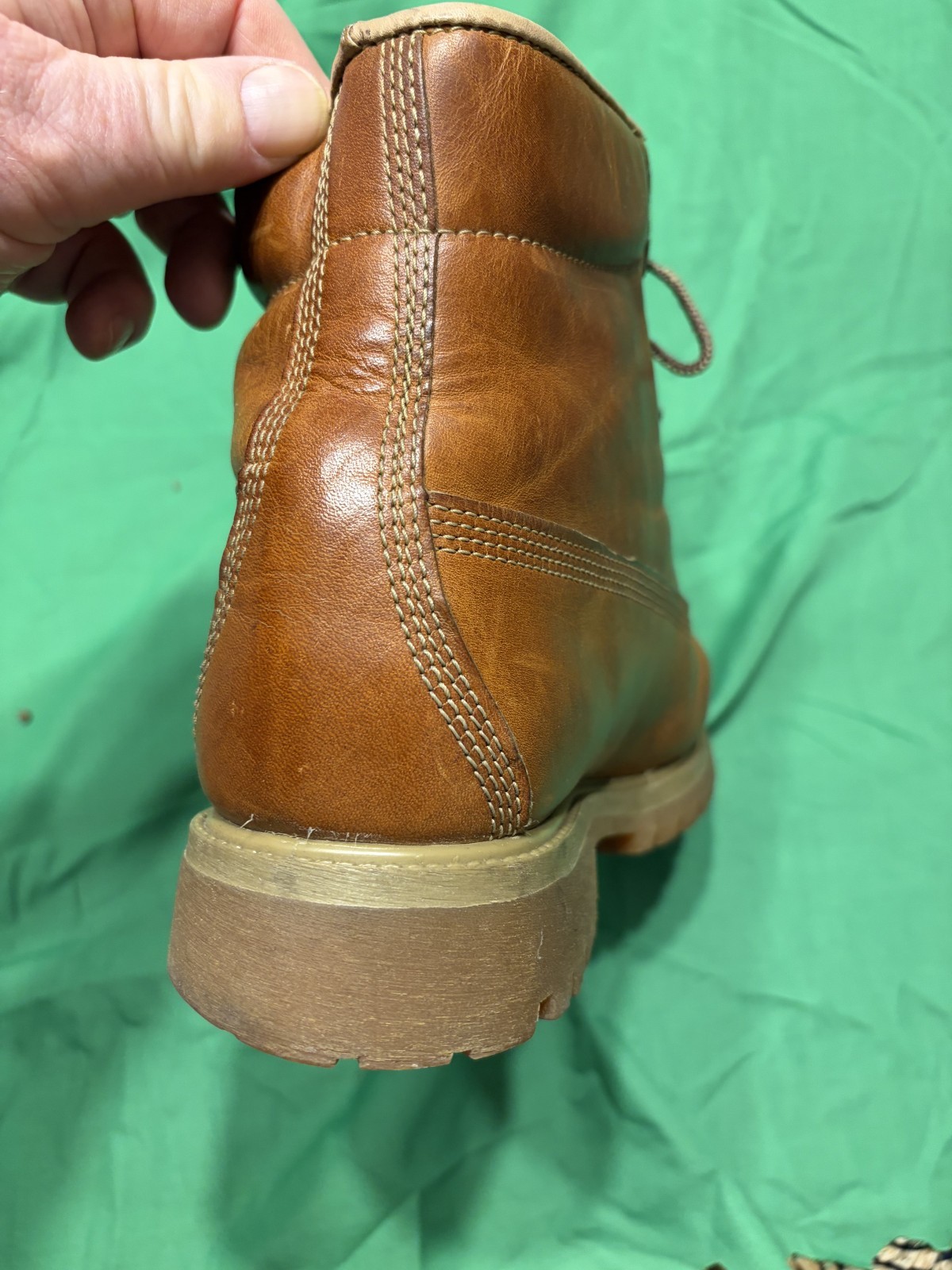 RARE full leather mens timberland boots size 9 well kept nearly 20 years old image 5
