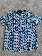 X-LARGE William Murray Golf Men's Building Bridges Button Shirt Short Sleeve NEW