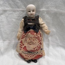 Antique German Porcelain Or China Head Doll Cloth Body