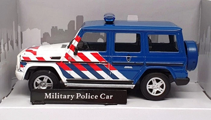 Cararama 1/43 Scale 4-53341 - Mercedes Benz Military Police Car - Blue/White/Red - Image 3 of 4