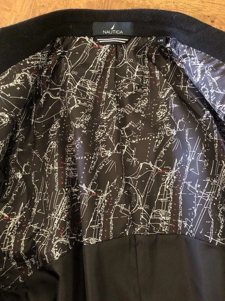 Abrigo de lana para hombre marca Nautica talla 40/L Foto 3 de 4