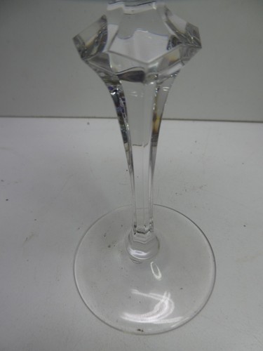 COBALT BLUE FLASH CUT OVERLAY GLASS STEM WINE CHAMPAGNE FLUTE HOCK GLASS - Picture 5 of 9
