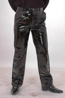 Lackina-Lackgummi Hose im Jeans Style für Ihn , schwarz - Bild 1 von 4