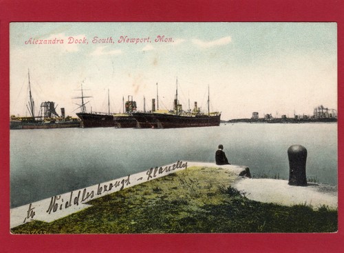 Alexandra Dock South Newport pc 1905 Tilbury Essex Duplex Postmark AL222 - Foto 1 di 2