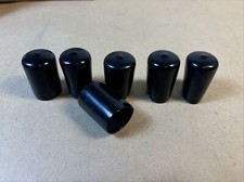 6 1" Black Round Tubing Pipe End Cover Cap PVC Vinyl Flexible Rubber Tube Plug