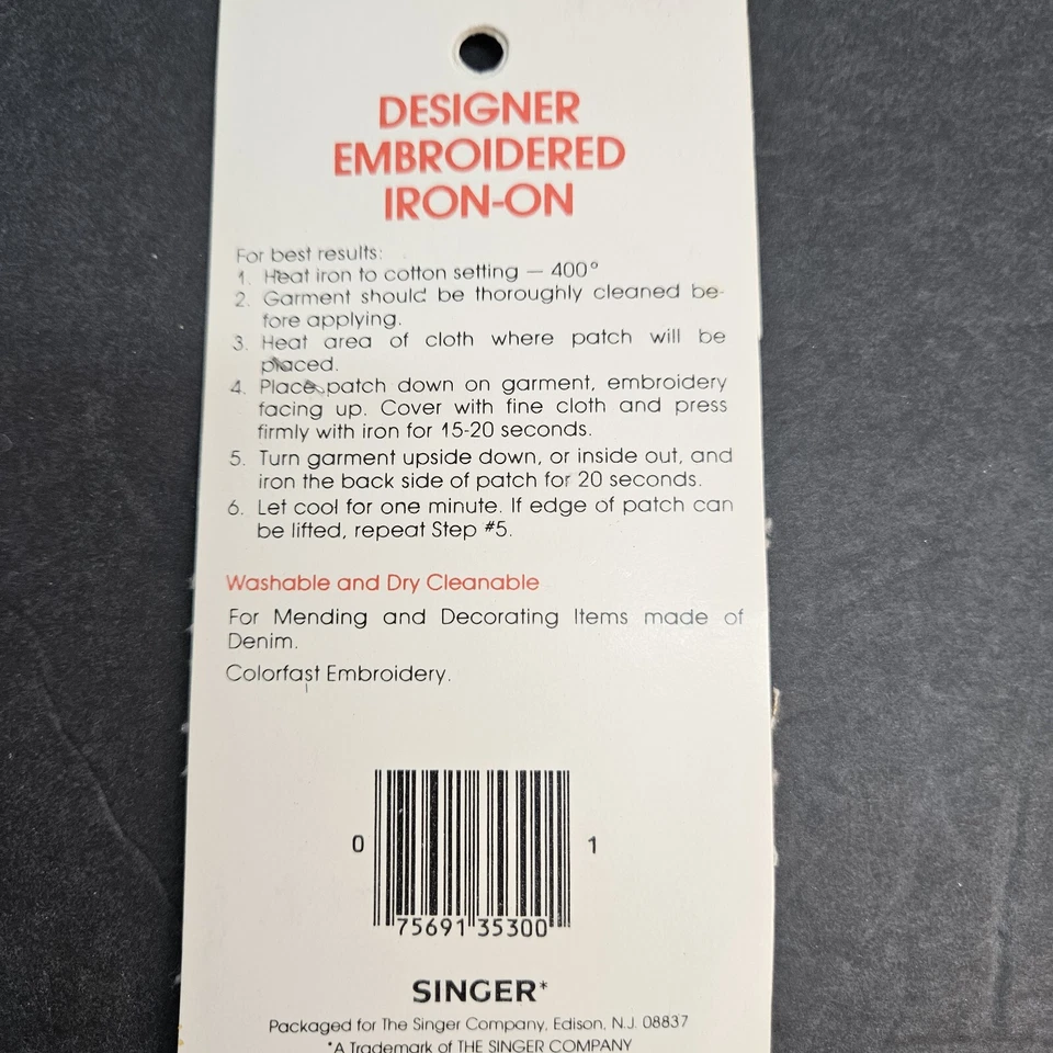 Vintage Singer Embroidered Iron On Patch "Foxy" #35390 70's NOS - Image 4 of 4