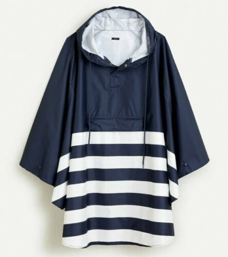 NEW J Crew Womens Striped Travel Packable Rain Poncho Jacket Blue White SOLD OUT
Opens in a new wind