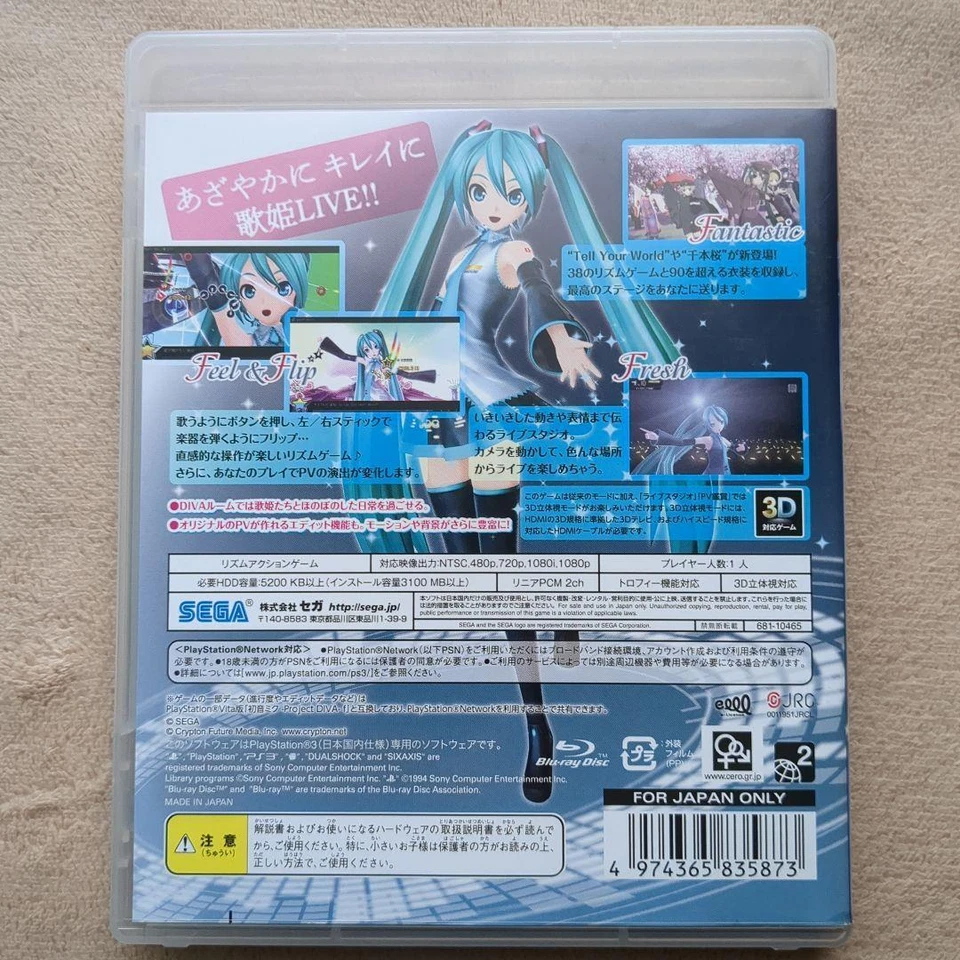 Hatsune Miku : Project Diva F PS3 PlayStation 3 Japanese version Video Game - Image 2 of 2