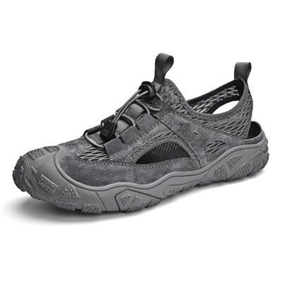 Genuine Leather Sandals Non-slip Men's Sneakers Breathable Mesh Beach Slipper 