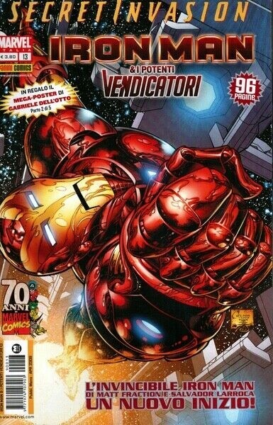 IRON MAN E I POTENTI VENDICATORI 13 CON POSTER GABRIELE DELL'OTTO